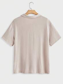 Manfinity VCAY Men's Loose Fit Drop Shoulder Polo Shirt Set, Suitable For Summer - Apricot - View 7