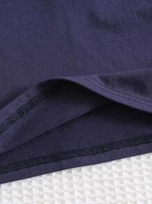 Cozy Pixies 2pcs Baby Boy Set: Soft Knit Turndown Collar Half-Zip Short Sleeve Pullover Top - Multicolor - View 4