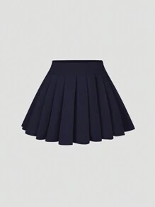 Sweetra Women's Elegant Luxury Style Decorated Button Vest + Pleated Mini Skirt 2 Pieces Suit Set For Party Y2K Outfit  - Navy Blue - View 4