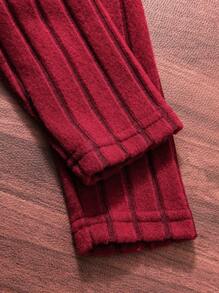 SHEIN Vintaside Kids 女宝宝休闲碎花长袖罗纹针织连衣裙，秋季