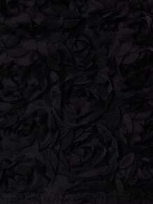 MUSERA Floral Applique Low Rise Mini Skirt Boho Summer Cute Party - Black - View 5