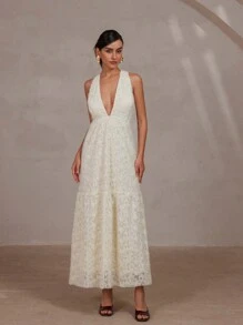 Aveloria Rosie Vestido mini ligero y elegante de estilo formal italiano con cuello decorado con rhinestones y escote calado, silueta evasé sin mangas, para mujeres en primavera