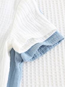 Cozy Pixies 2 Stücke/Set Baby Jungen einfarbiger Rundhals Kurzarm Pullover und Shorts Set mit Gummibund