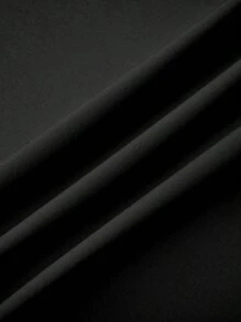 SHEIN PETITE 女士优雅纯色荷叶边下摆半身裙