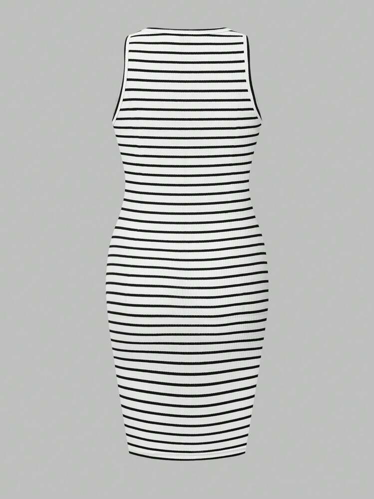 SHEIN Modmama Terhes nők kerek nyakú alkalmi cami ruha kismama ruha - Sokszínű - View 5