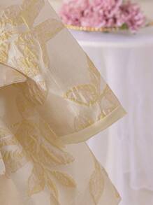Glamorique Kids Váy công chúa cho trẻ sơ sinh và bé gái có nơ trang trí, vải jacquard hoa màu be dài tay, váy dạ hội thanh lịch cao cấp cho Châu Âu và Hoa Kỳ, trang phục dự tiệc sang trọng, sân khấu và dịp đặc biệt - Rượu sâm banh - Xem 9