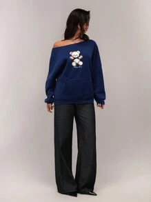 Forever 21 Xuân & Hè Nữ Ngày lễ tình nhân/Thanh lịch/Thường ngày/Cổ điển/Lễ hội/Hòa nhạc đồng quê/Bữa sáng muộn/Về nhà/Lễ Phục sinh/Khách/Tiệc trà/Cơ bản/Phụ nữ tham dự hòa nhạc/Dạ hội/Đám cưới/Lễ hội Rave/Trang trọng/Phong cách phương Tây/Cocktail/Câu lạc bộ/Mùa xuân/Sinh nhật/Dễ thương/Sang trọng/Đi chơi/Kỳ nghỉ/Văn phòng/Sân bay/Phong cách những năm 2000/Thời trang đường phố/Trễ vai/Họa tiết gấu/Áo nỉ xanh - Màu xanh lam - Xem 4