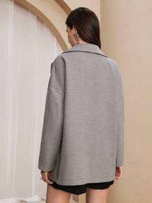 SHEIN Unity Women's Reversible Floral Double-Sided Blazer - Grey - View 2