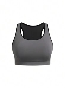 Easithlete Fashionable Women's Plus Size Yoga Fitness Running Sports Suit - Black - View 6