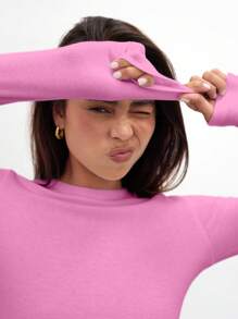 MUSERA Top de manga larga corto para vacaciones, primavera, verano y otoño, carnaval y festival - Rosa - Ver 5