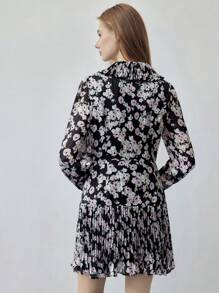 MOTF STUDIO 花卉印花褶饰连衣裙 - 彩色 - 查看 6