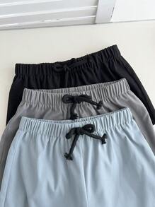 3pcs Kids Relaxed Casual Print Drawstring Waist Pants Set, Suitable For Spring, Summer, Autumn, Winter, Young Boy Clothes, Back To School Outfit, Suitable For Birthday Party, Formal Event, Wedding, Christening, School Ceremony'