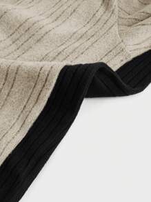 Manfinity Basics Men's 2 Pieces Knitted Fit Basic Style Casual High Neck Shoulder Long Sleeve T-Shirt Suitable For Autumn And Winter - Apricot - View 5