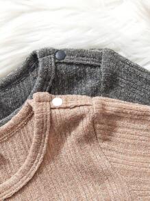 4 件装男婴阳光条纹刺绣熊装饰短袖 T 恤和长裤，夏季家居服套装 - 彩色 - 查看 7