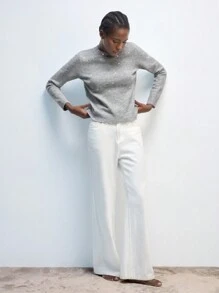 Maija Women's Retro Elegant Casual Knitted Sweater With Rhinestone Decor, Suitable For Urban, Party, Home, Daily Wear In Autumn/Winter, Available In Khaki, Apricot, Oatmeal Colors, Thick For Winter - Grey - View 3