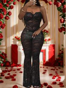 Slaydiva Nouvelle combinaison en dentelle pour femmes pour le printemps et l'été, tenue polyvalente et décontractée pour la Saint-Valentin, le Mardi Gras, le Nouvel An chinois, Pâques, Nashville, les fêtes, le quotidien, les vacances, les croisières, le bord de la plage, la bronzette