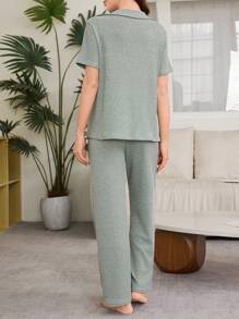 Conjunto de ropa de estar en casa para maternidad de 2 en 1 con diseño de lactancia, cardigan de unicolor