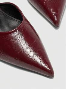 CUCCOO BIZCHIC Women's 2024 New Pointed Toe Thin Strappy Flat Sandals, Stylish And Simple Design, Comfortable To Wear, Suitable For Dresses And High Heels, Spring/Autumn 2024 - Burgundy - View 10