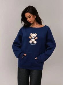Forever 21 Xuân & Hè Nữ Ngày lễ tình nhân/Thanh lịch/Thường ngày/Cổ điển/Lễ hội/Hòa nhạc đồng quê/Bữa sáng muộn/Về nhà/Lễ Phục sinh/Khách/Tiệc trà/Cơ bản/Phụ nữ tham dự hòa nhạc/Dạ hội/Đám cưới/Lễ hội Rave/Trang trọng/Phong cách phương Tây/Cocktail/Câu lạc bộ/Mùa xuân/Sinh nhật/Dễ thương/Sang trọng/Đi chơi/Kỳ nghỉ/Văn phòng/Sân bay/Phong cách những năm 2000/Thời trang đường phố/Trễ vai/Họa tiết gấu/Áo nỉ xanh - Màu xanh lam - Xem 5