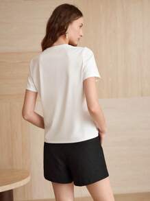 MOTF 花卉贴花修身 T 恤