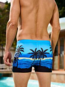 Manfinity Swimmode Men's Minimalist Fashion Casual Swimming Trunks - Blue - View 2