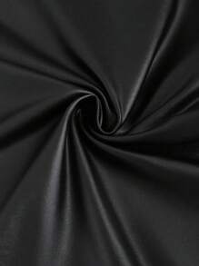 SHEIN Unity 两件套露肩长袖紧身衣和 PU 皮休闲裤 - 彩色 - 查看 5