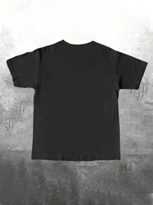 Manfinity Dauomo Literally Me Werewolf Graphic Print Standard Fit T-Shirt For Men - Black - View 2