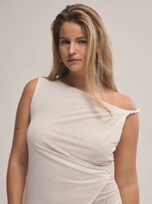 MUSERA Vestido mini sexy con hombros asimétricos de malla y envolvente delantero, para citas, noches de chicas, vacaciones, ocasiones, invitadas de boda. Fluido y versátil para otoño, invierno, Navidad, fiesta de Acción de Gracias, elegante y chic.