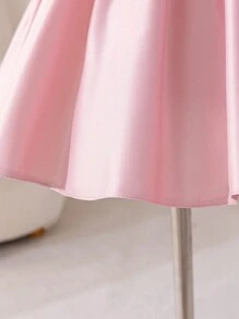 Glamorique Kids Sukienka dla dziewczynki z satyny organzy z haftem i falbankami na rękawach, na przyjęcie urodzinowe, Boże Narodzenie i Nowy Rok