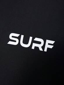 Manfinity Swimmode Camiseta de surf con bloque de color en contraste y estampado de letra para hombres