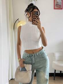 Chiquease Women's Plain Sleeveless Top, Casual And Fashionable For Everyday Wear