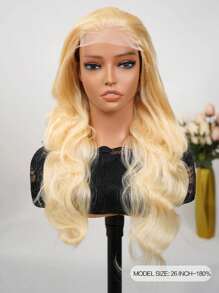 5x5身體波浪式蕾絲前置假髮，20-32英寸長613金髮身體波浪式蕾絲前置假髮，適用於女性，100％未經處理的天然人髮假髮 - S613 - 查看 6