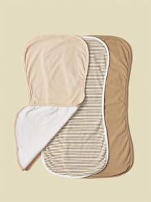 9pcs/Set Infant Burp Cloths, Bibs & Hats, Soft Breathable Striped Neutral Style, Newborn Gift