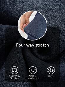 SHEIN Adjustable Waist Maternity Tight-Fit Casual Denim Pants With Pockets,Stretchy Knit Jeans - Medium Wash - View 5