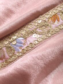 Dazy Plus Farbblock V-Ausschnitt Midi-Länge Partykleid in Große Größen, Frühling/Sommer/Herbst Langarm Kleid Hochzeit Damen Kleider Abendkleid Elegante Damenkleider