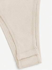 SHEIN Unity 两件套露肩长袖紧身衣和 PU 皮休闲裤 - 彩色 - 查看 7