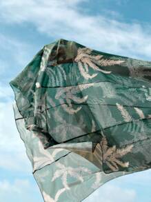 Opulessa Knitted Mesh Print Slit Fitted V-Neck Long Sleeve Dress For Women,For Autumn And Winter - Green - View 7