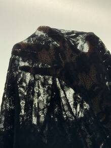 SHEIN Clasi Women Hollow Out Sexy Lace Textured Dress, Valentine's Day Outfit