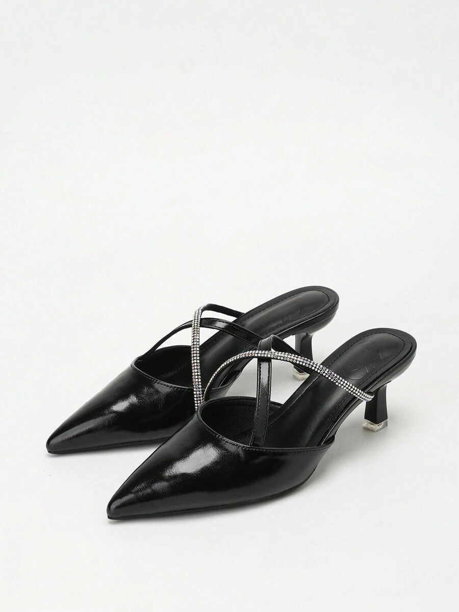 CUCCOO BIZCHIC Women's High Heel Pumps Lolita Style Solid Pink Bow 3D Floral Point Toe Slingback Flat Sandals, Suitable For All Seasons Valentine's Day