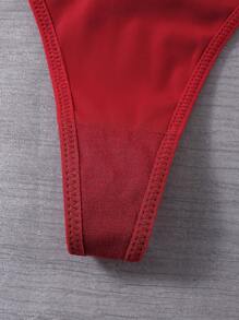 3条装女士纯色金属装饰简约丁字裤