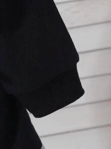 SHEIN 女婴灰色长袖蝴蝶结连衣裙套装 - 寶藍色 - 查看 4