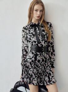 MOTF STUDIO 花卉印花褶饰连衣裙 - 彩色 - 查看 1