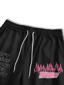 Manfinity EMRG Men's Slogan Print Short Sleeve T-Shirt And Pants Set Streetwear Set Men