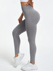 Easithlete Women's Solid High Waist Seamless Yoga Leggings