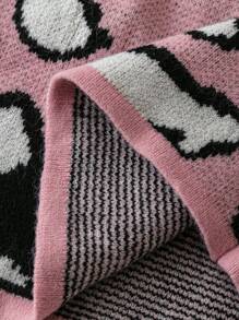 SHEIN Clasi 2024 Neuer modischer Leoparden-Muster Kreuz-Ausschnitt Pulloverkleid für Damen