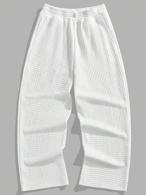 Manfinity RelaxMax Men's Solid Color Casual Comfortable Sweatpants, Daily Wear