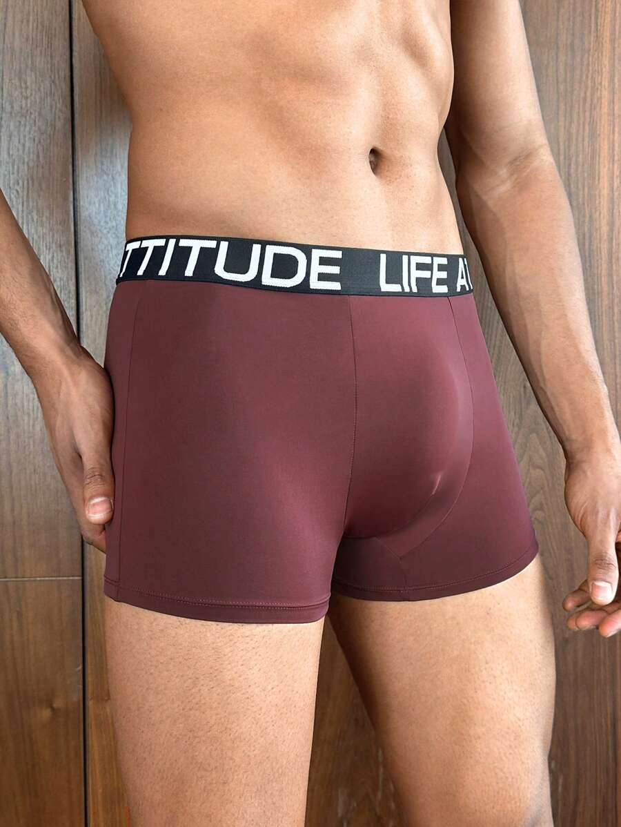 EasyFave Men's Simple Classic Comfortable Casual Boxers, Everyday Wear - Brown - View 1