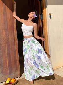 DAZY Women's Elegant Floral Print Long Skirt Summer - Multicolor - View 7