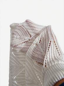 SHEIN MOD White Crochet Hollow-Out Cover-Up Skirt For Women, Vacation For Summer Beach Vacation