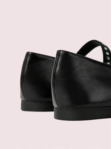 CUCCOO DOLLMOD Cuccoo Women Flat Round Toe Rhinestone Embellished Fashion Loafers - Black - View 8